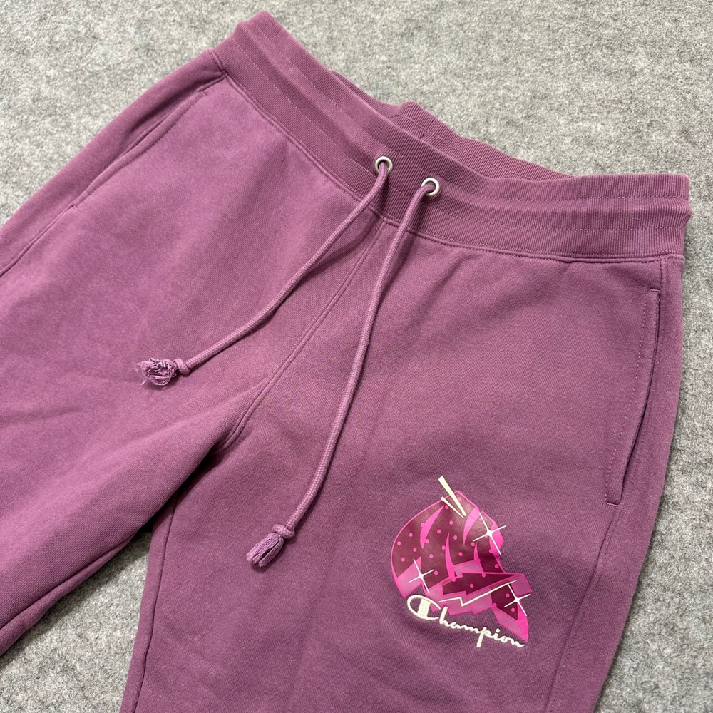 Champion Sweatpants Women Large Purple Merlot Reverse Weave Graffiti Joggers